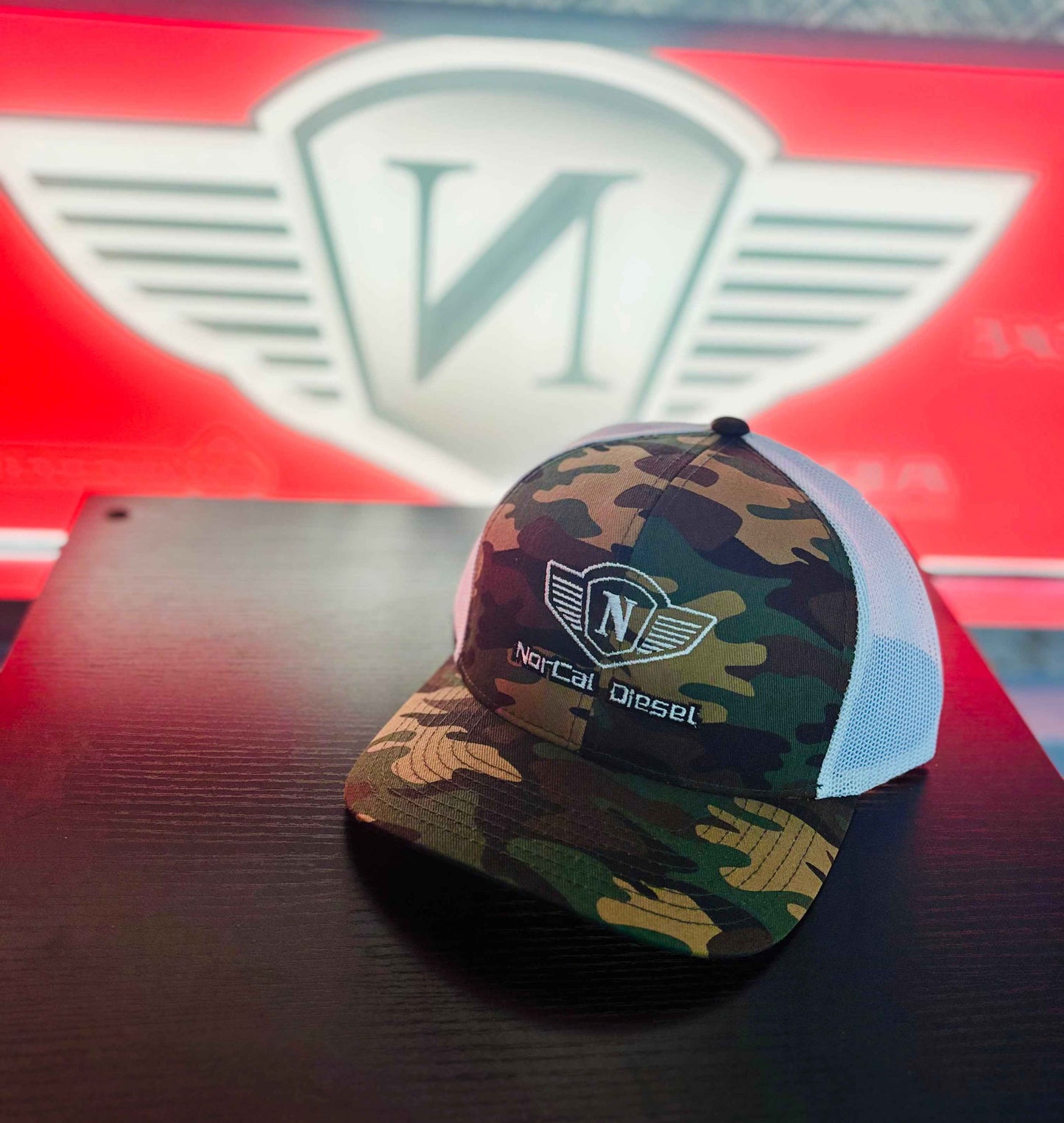 NORCAL DIESEL CAMO HAT W/WHITE BACK