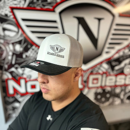 NORCAL DIESEL TRUCKER HAT WHITE W/GREY SIDE LOGO