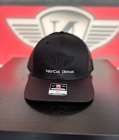 NORCAL DIESEL BLACK TRUCKER HAT W/WHITE LETTERING