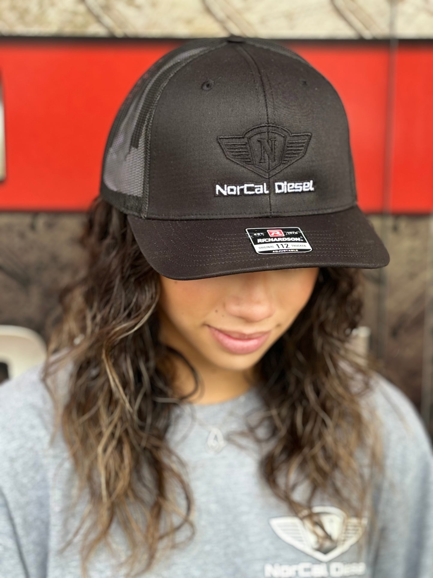 NORCAL DIESEL BLACK TRUCKER HAT W/WHITE LETTERING