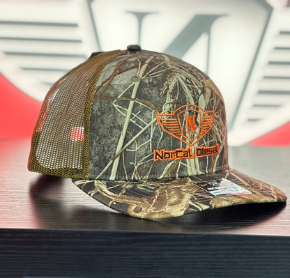 NORCAL DIESEL CAMO TRUCKER HAT W/TAN MESH