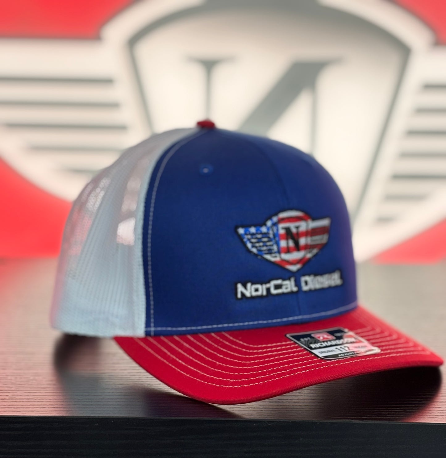 NORCAL DIESEL RED, WHITE, BLUE TRUCKER HAT