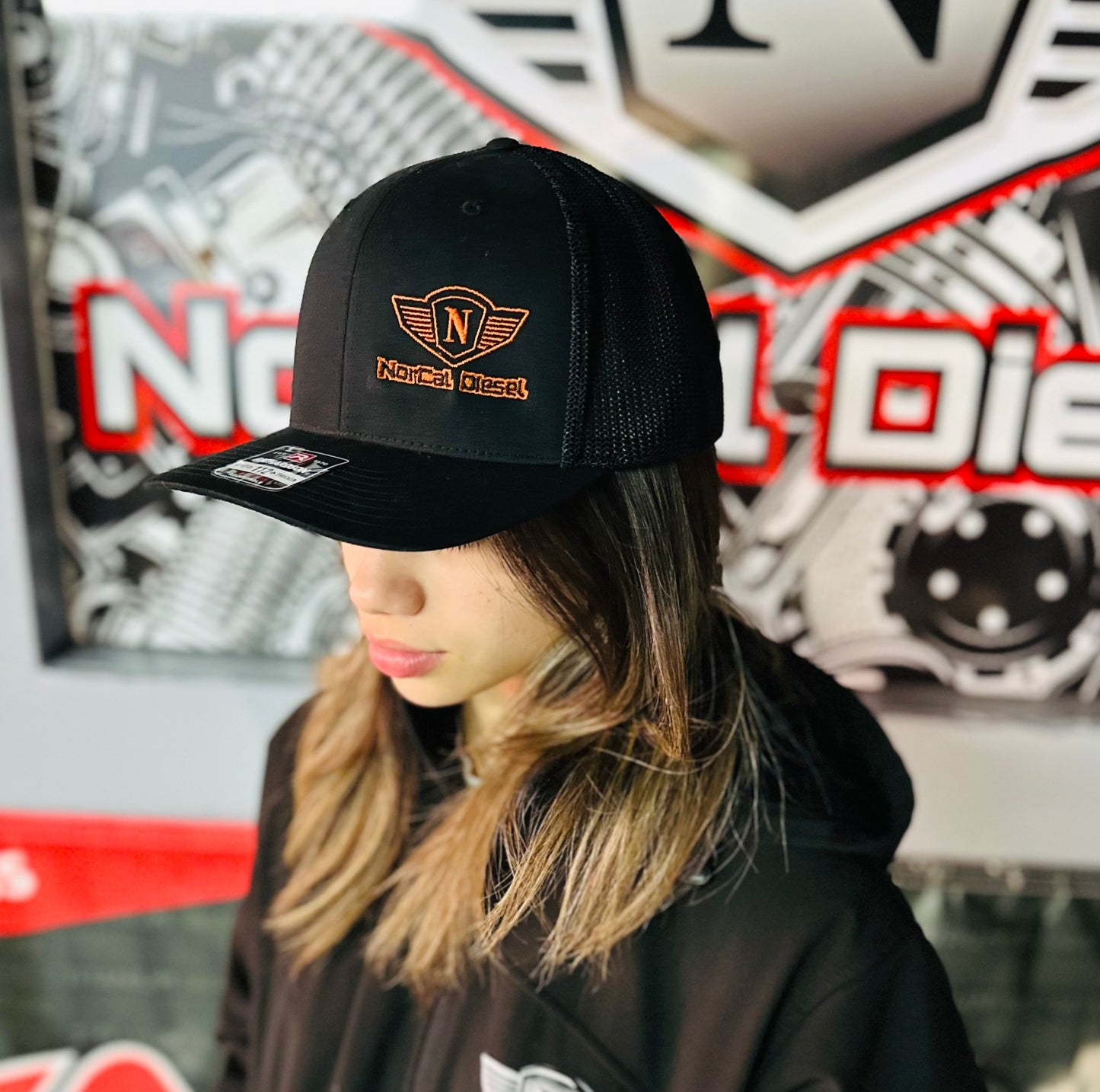 NORCAL DIESEL BLACK TRUCKER HAT W/SIDE LOGO