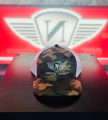 NORCAL DIESEL CAMO HAT W/WHITE BACK