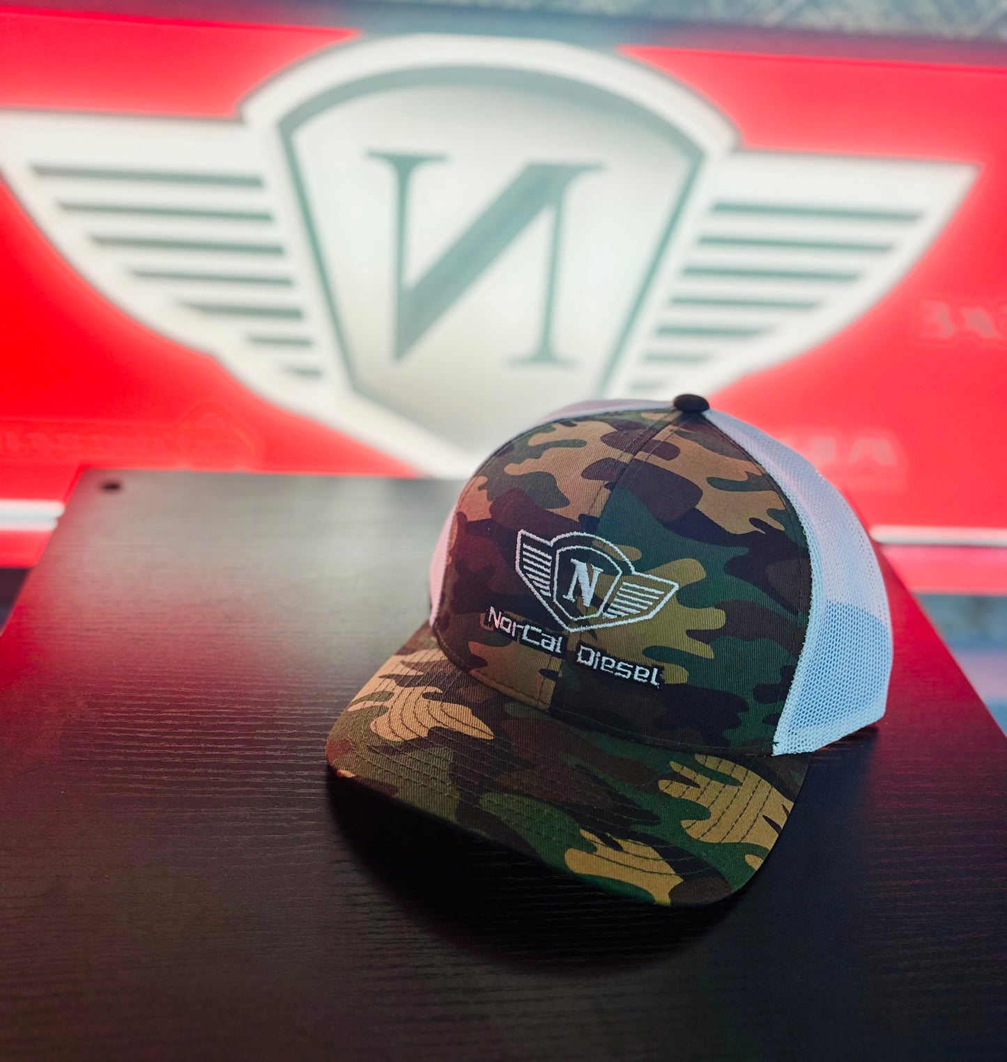 NORCAL DIESEL CAMO HAT W/WHITE BACK