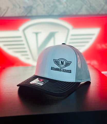 NORCAL DIESEL TRUCKER HAT WHITE W/GREY SIDE LOGO