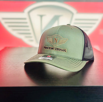 NORCAL DIESEL TRUCKER HAT ARMY GREEN W/TAN LOGO